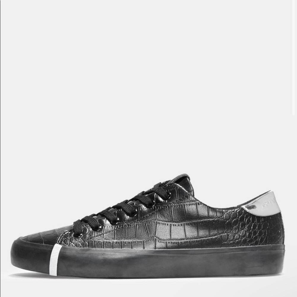 A|X Armani exchange croc embossed metallic fashion sneaker